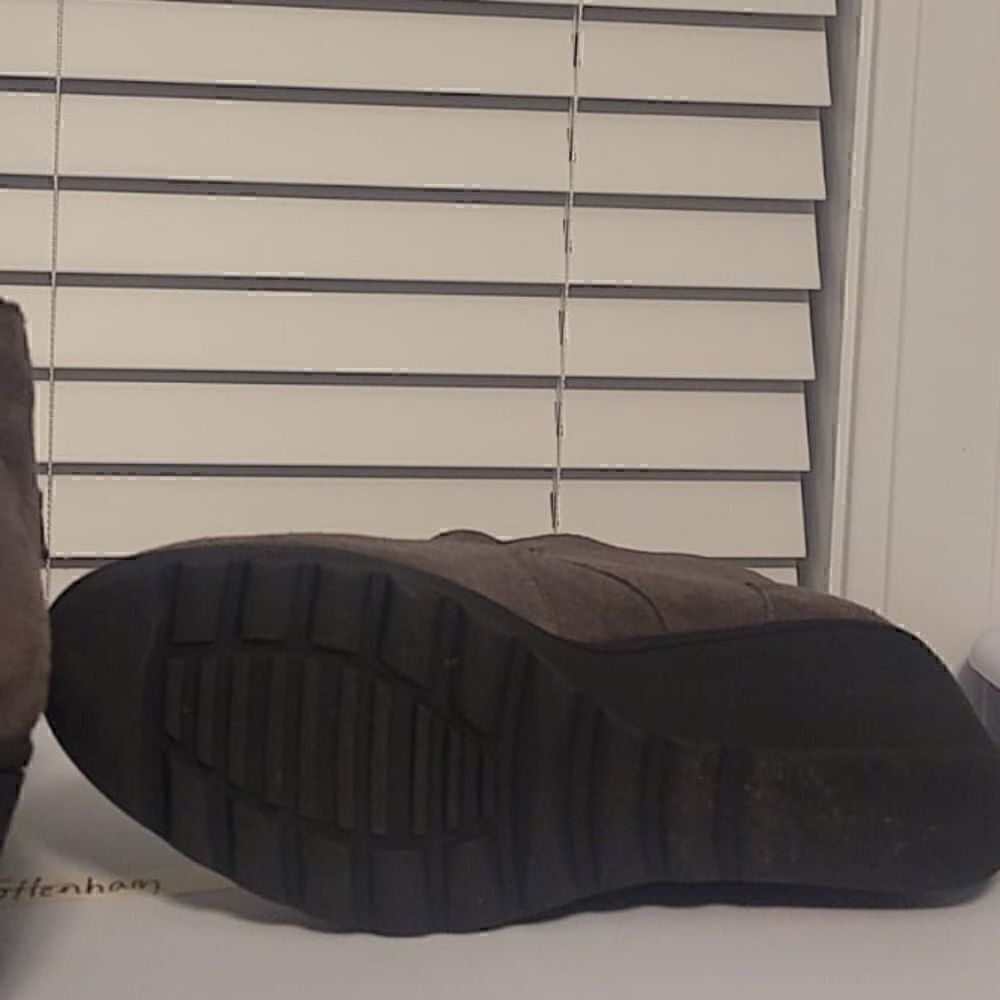 White Mountain Gray Suede Wedge Ankle Boots - Picture 10 of 11